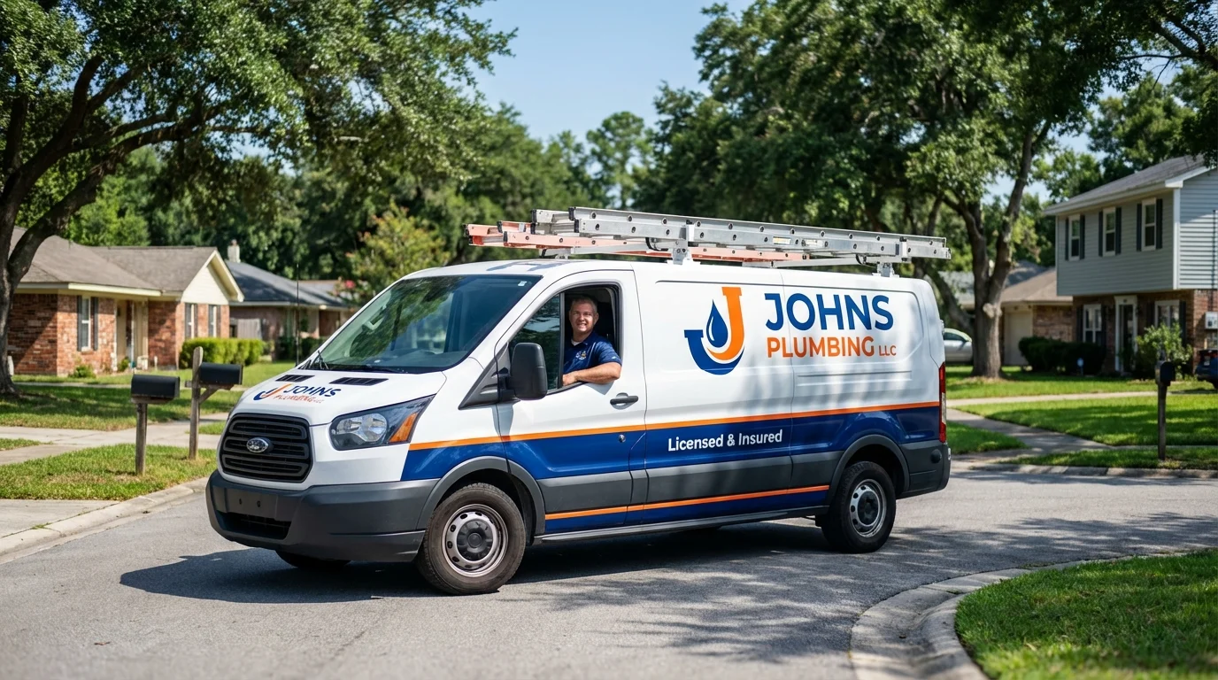 Johns Plumbing LLC service van in Pikeville, TN