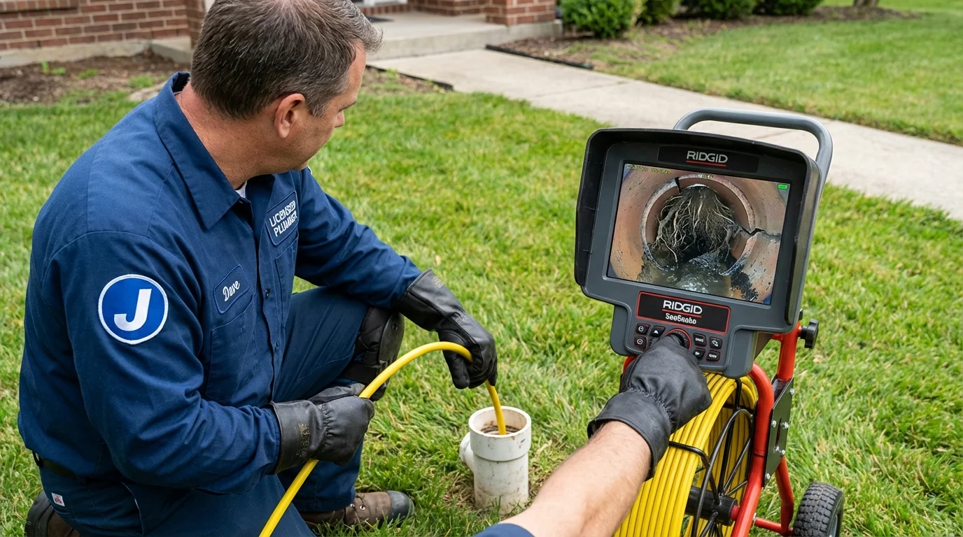 Sewer camera inspection being performed by Johns Plumbing LLC in Pikeville